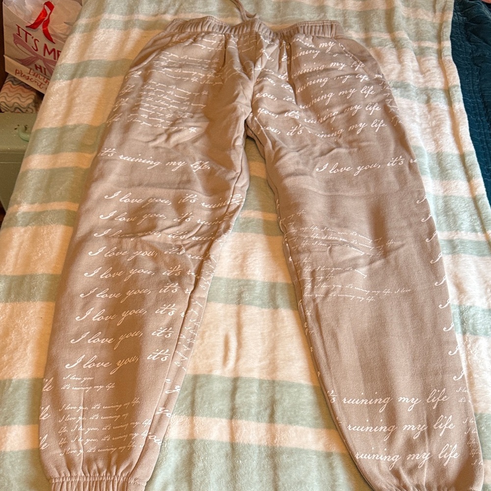 Taylor Swift TTPD Fortnight Tan Joggers